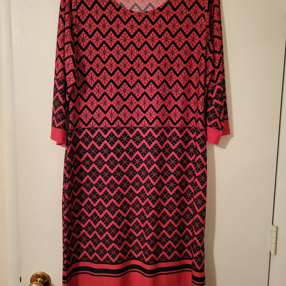 TRACY NEGOSHIAN Brand Orange/Black Size XL Dress